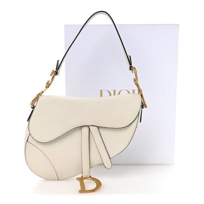 Christian Dior Grained Calfskin Saddle Bag White 11 of 12