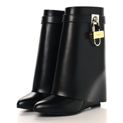 Givenchy Calfskin Shark Lock Ankle Boots 38 Black 3 of 8