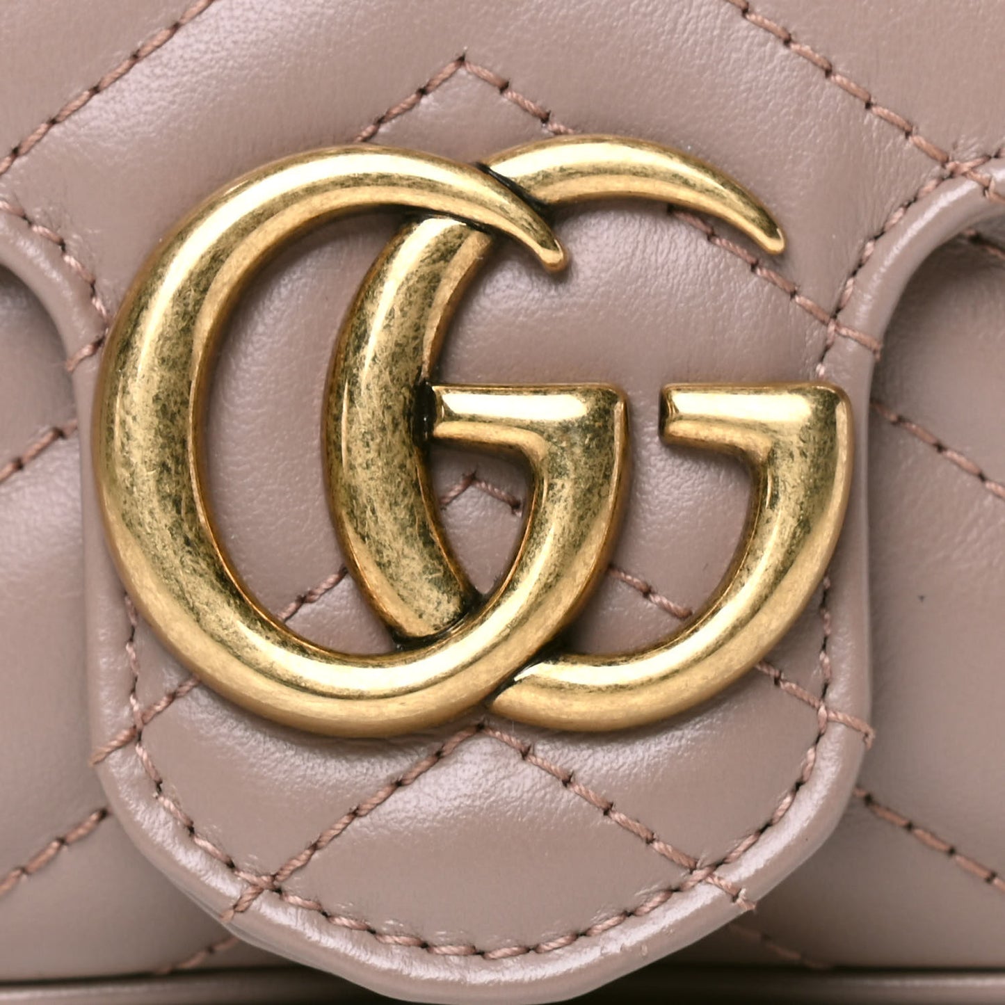 Calfskin Matelasse Super Mini GG Marmont Shoulder Bag Porcelain Rose
