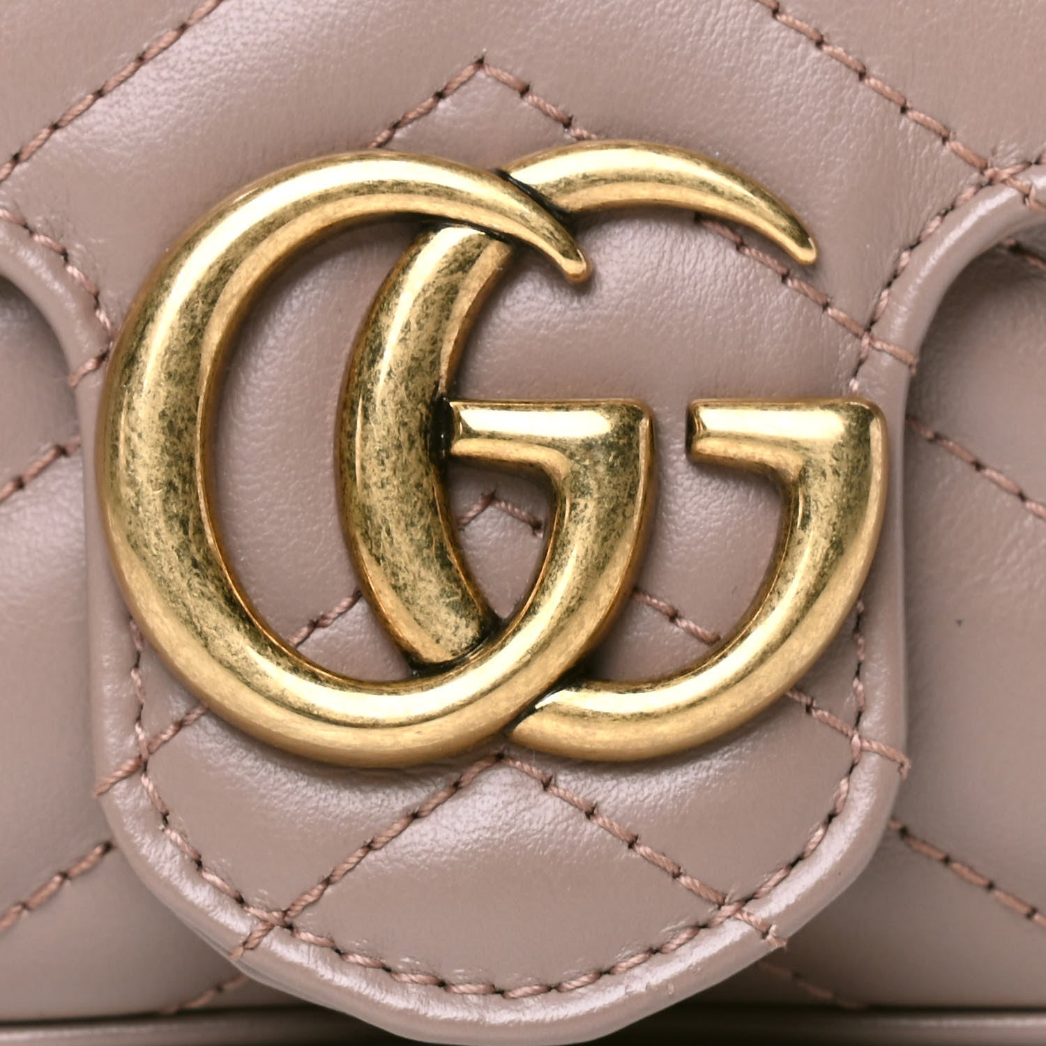 Gucci Calfskin Matelasse Super Mini GG Marmont Shoulder Bag Porcelain Rose 2 of 5