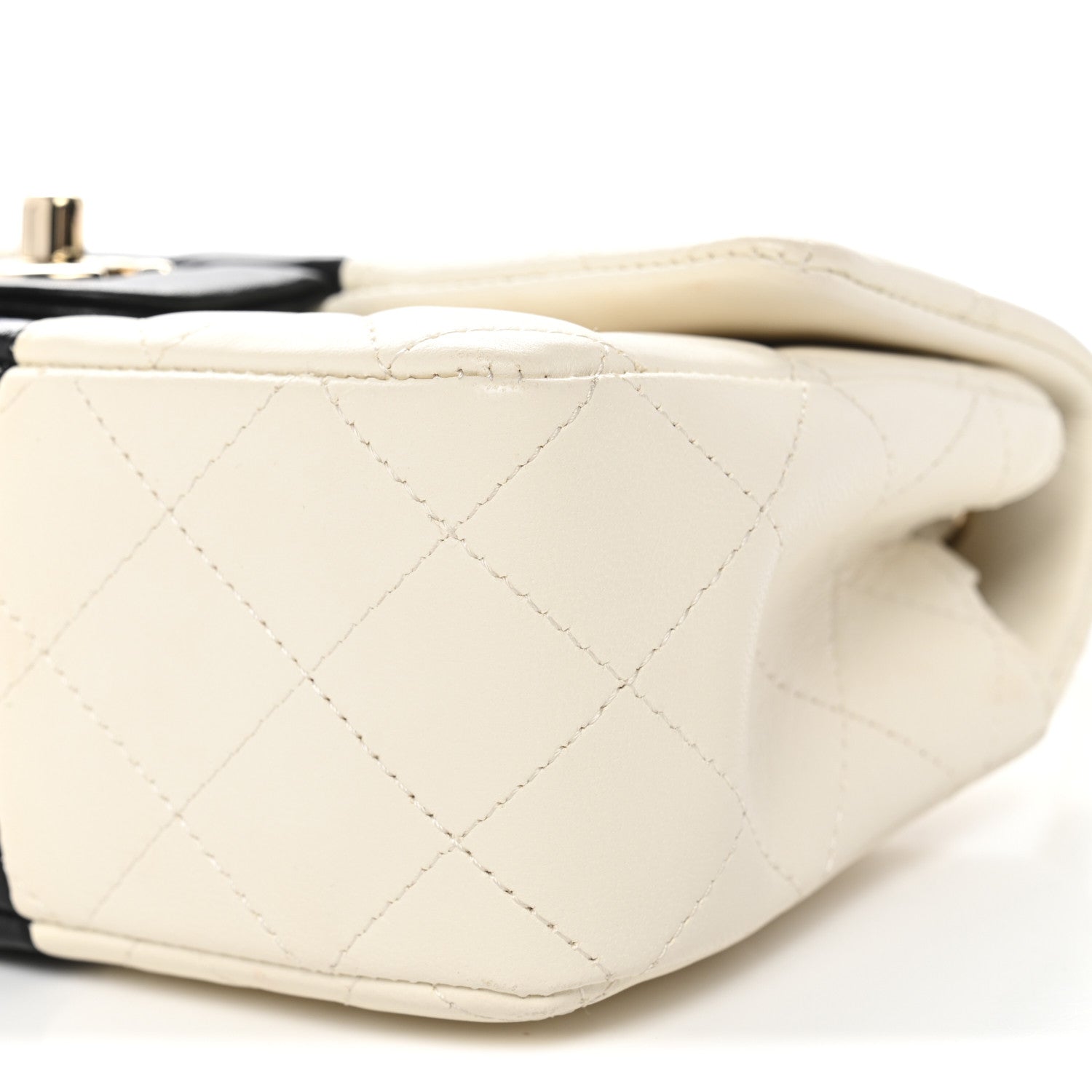 Chanel Lambskin Quilted Mini Rectangular Flap White Black 10 of 11