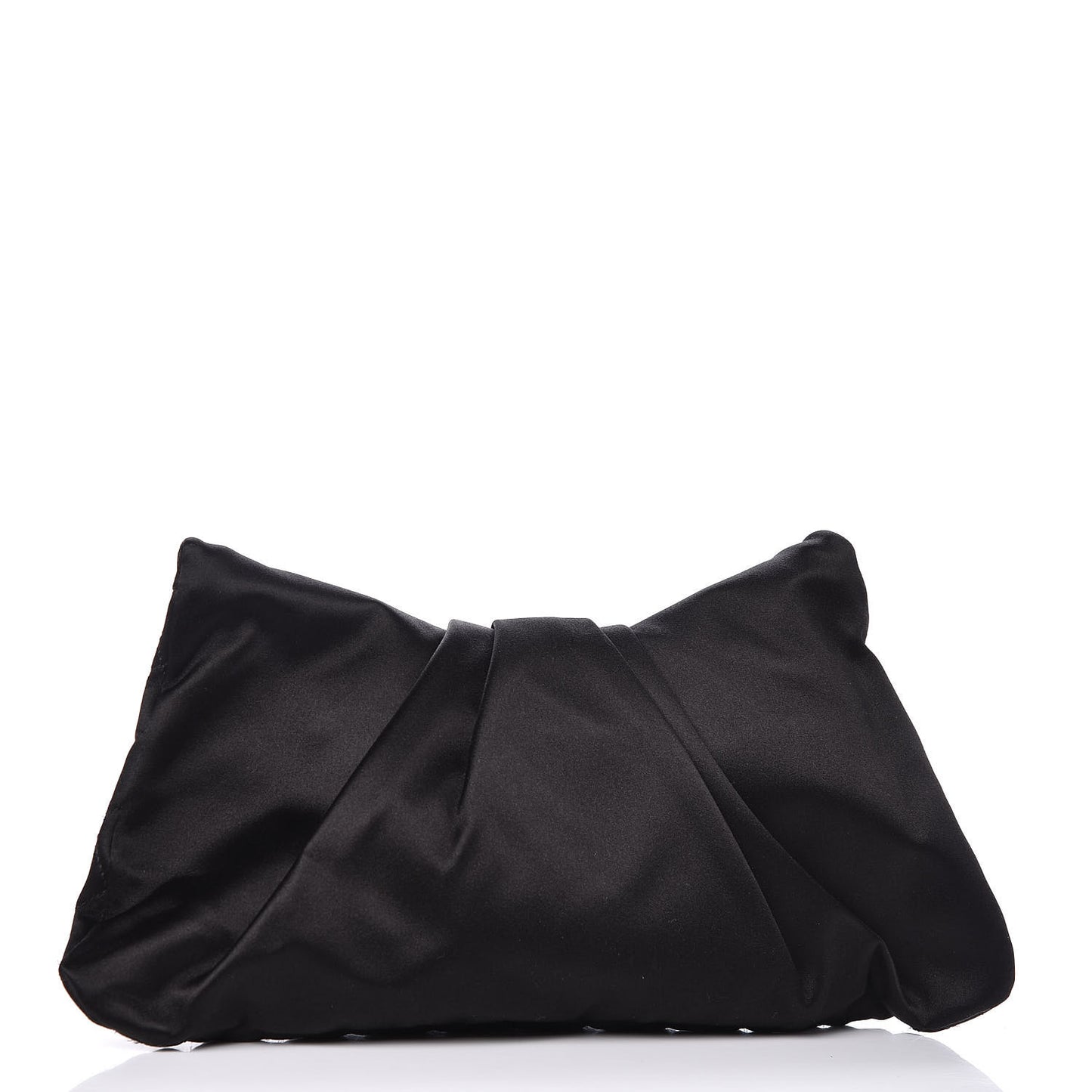 Satin Quilted Flap Clutch Black