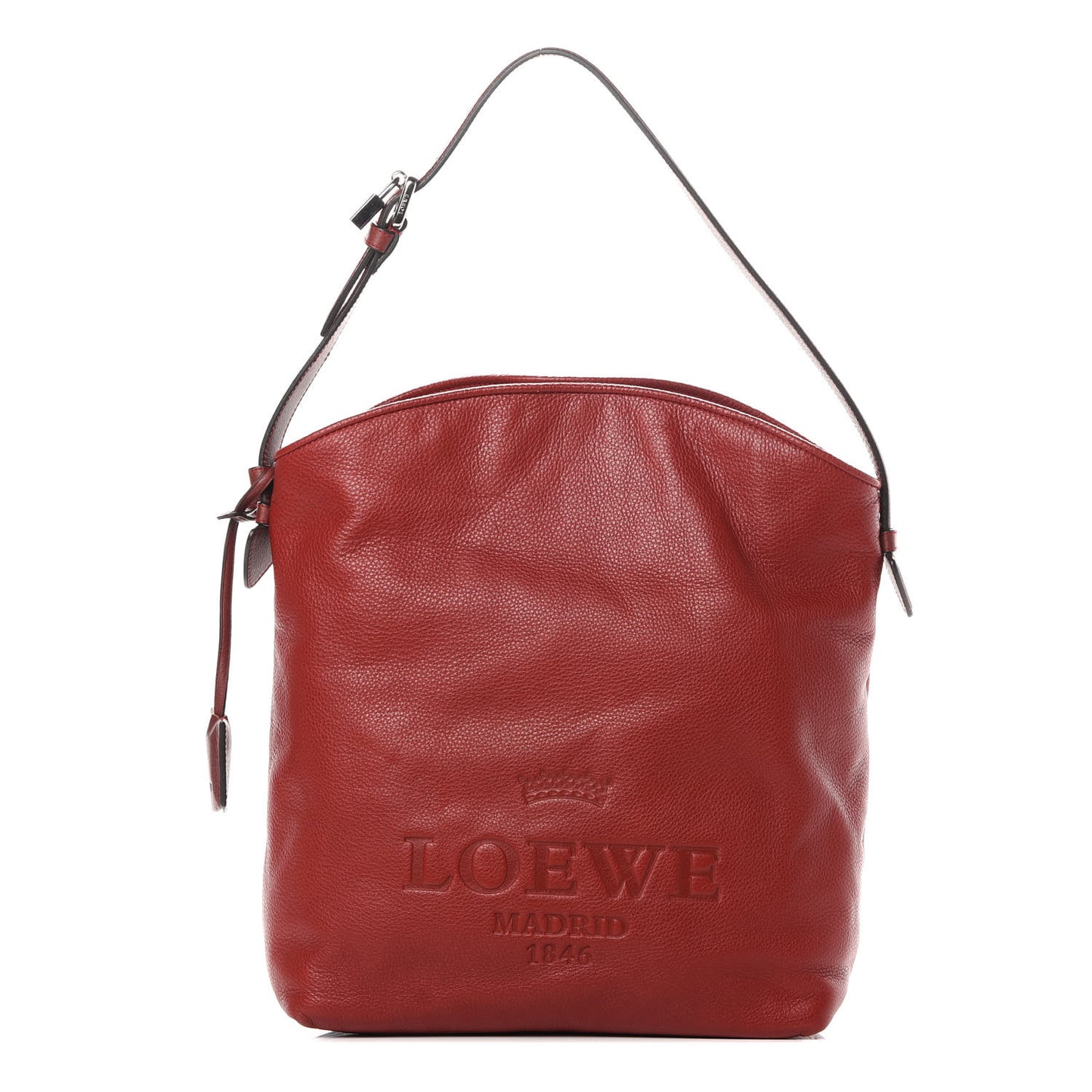 Calfskin Logo Shoulder Bag Red