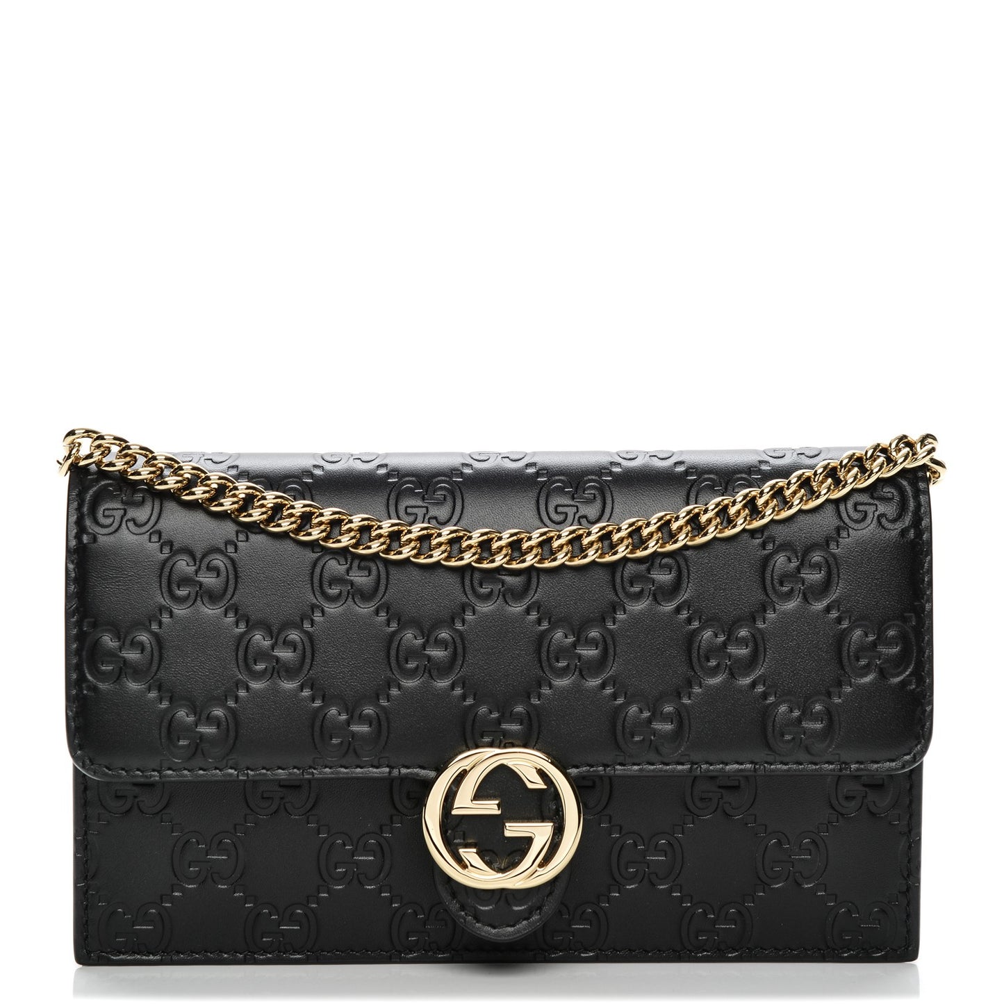Guccissima Icon Chain Wallet Black