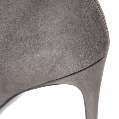 Saint Laurent Suede Knee High Boots 38.5 Grey 16 of 16