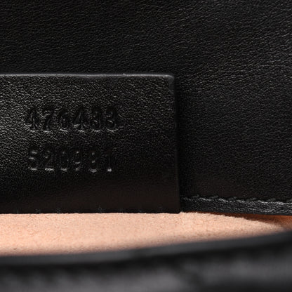 Gucci Calfskin Matelasse Super Mini GG Marmont Shoulder Bag Black 9 of 16