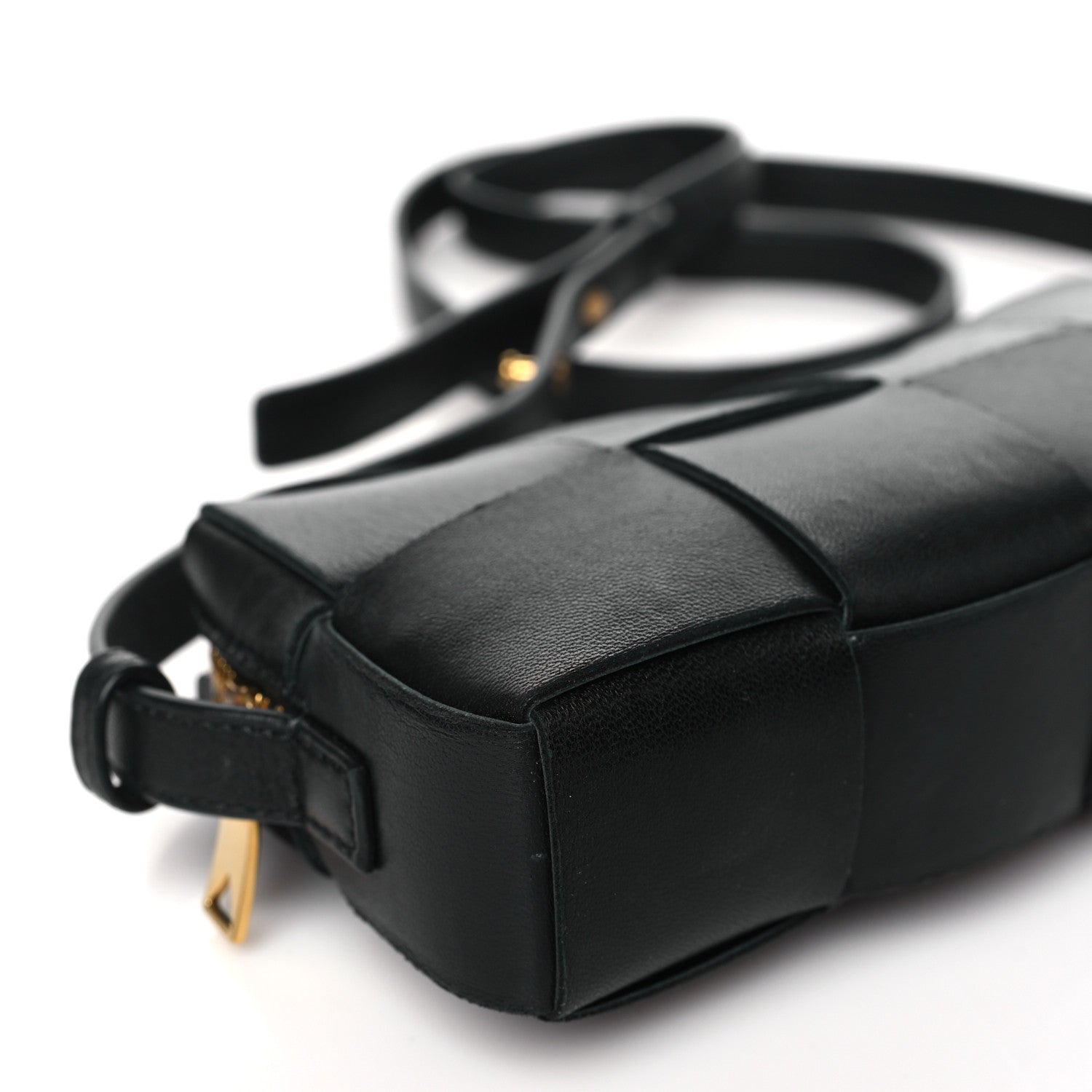 Bottega Veneta Lambskin Maxi Intreccio Cassette Phone Pouch Crossbody Bag Black 8 of 10