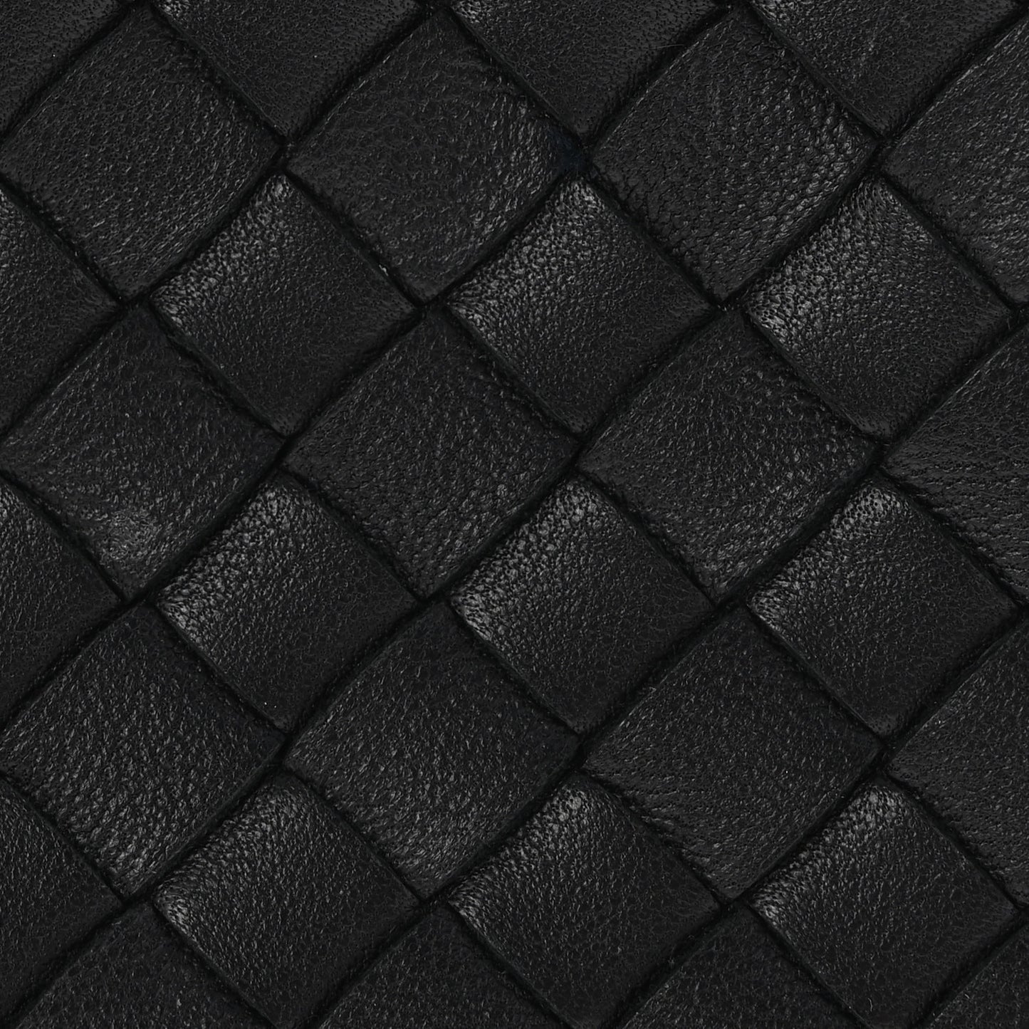 Nappa Intrecciato Flat Zip Pouch Black