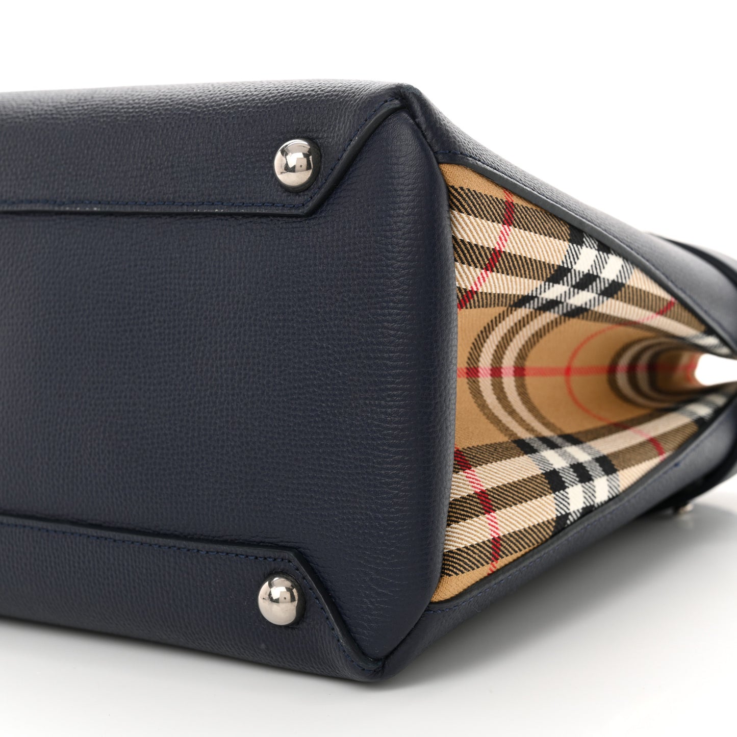 Derby Calfskin Vintage Check Medium Banner Tote Regency Blue