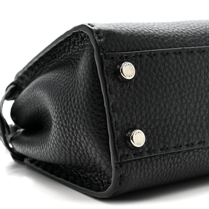 Fendi Cuoio Romano Selleria Bi-Color Mini Peekaboo Iconic Satchel Black Mou 9 of 10