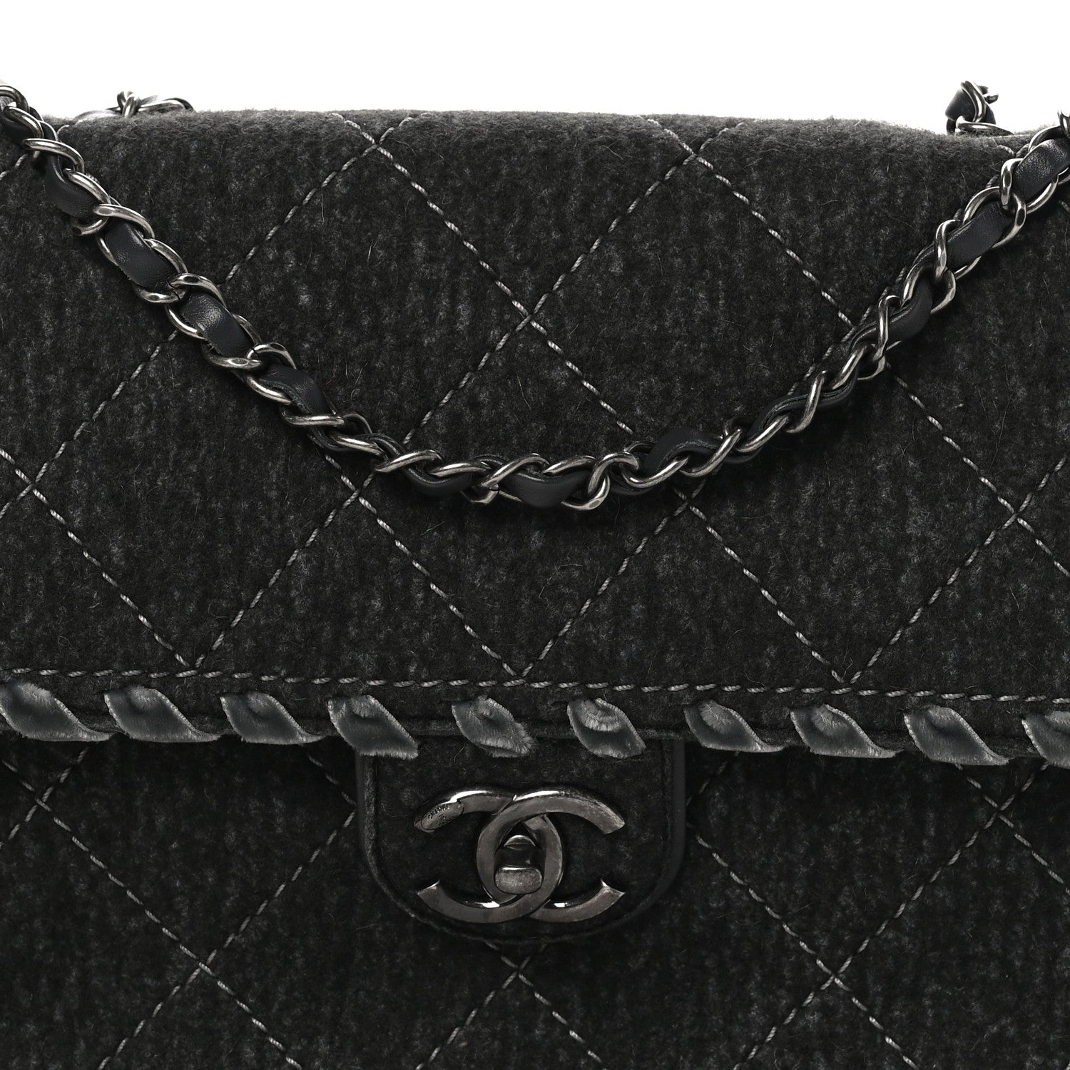Chanel Fancy Felt Flap Grey 8 of 10