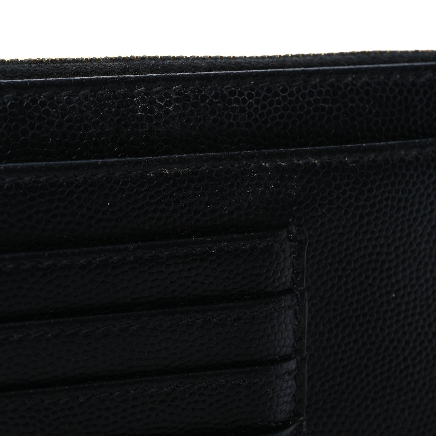 Saint Laurent Grain De Poudre Chevron Monogram Large Bill Pouch Black 9 of 9