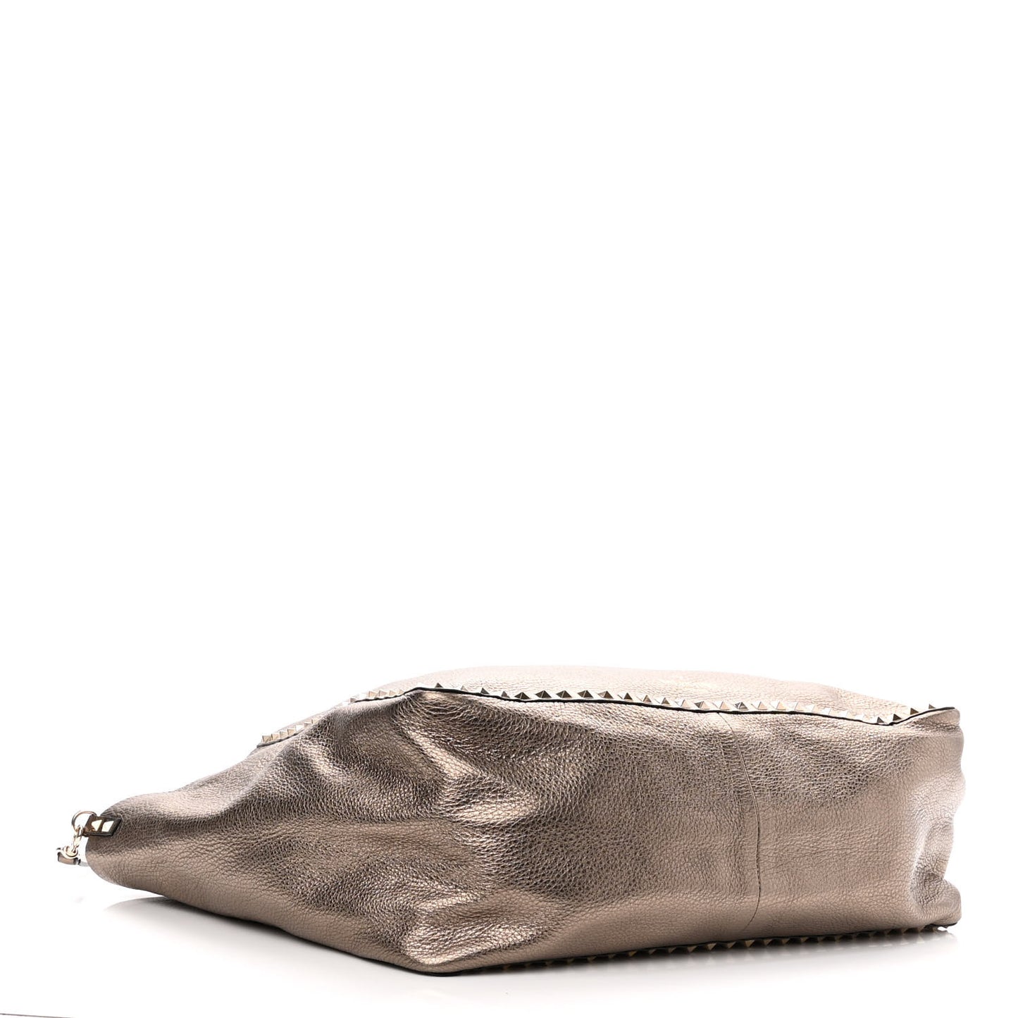 Metallic Grained Calfskin Large Rockstud Reversible Tote Skin Sasso