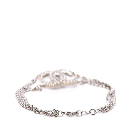 Chanel Pearl Crystal CC Bracelet Silver 2 of 4