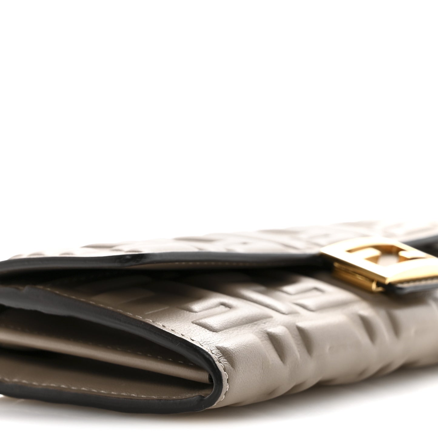 Nappa Matisse FF Embossed Continental Wallet On Chain Tortora