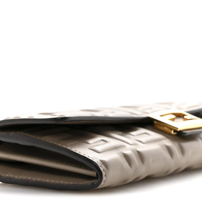 Fendi Nappa Matisse FF Embossed Continental Wallet On Chain Tortora 9 of 12