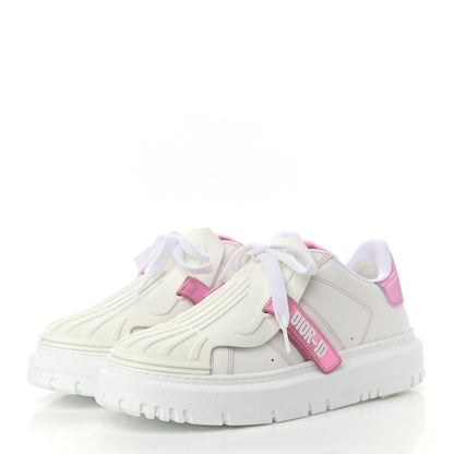 Christian Dior Laminated Calfskin Dior-ID Platform Sneakers 38 White Metallic Pink 3 of 9