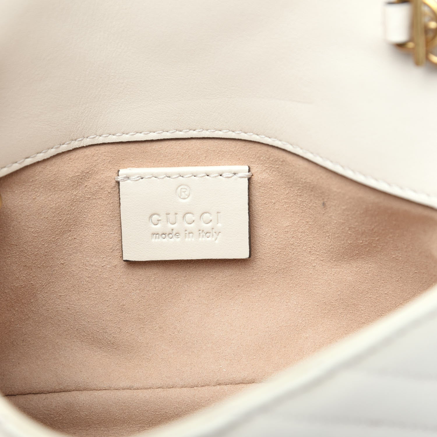 Gucci Calfskin Matelasse Super Mini GG Marmont Shoulder Bag White 7 of 11