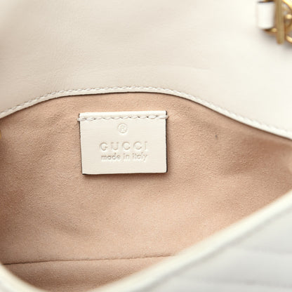 Gucci Calfskin Matelasse Super Mini GG Marmont Shoulder Bag White 7 of 11