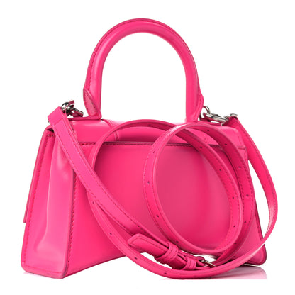 Balenciaga Shiny Box Calfskin Tonal B Hourglass Top Handle Bag XS Fuchsia 2 of 18