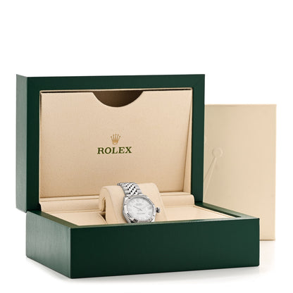 Rolex Stainless Steel 18K White Gold 31mm Oyster Perpetual Datejust Watch White Roman 278274 5 of 5