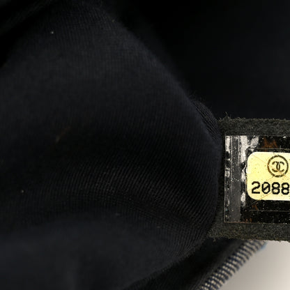 Chanel Denim Tweed Patchwork Jumbo Single Flap Blue 8 of 11