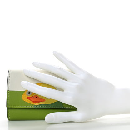 Loewe X SPIRITED AWAY Calfskin Otori-Sama Small Vertical Wallet Soft White Lemon Zest 2 of 9
