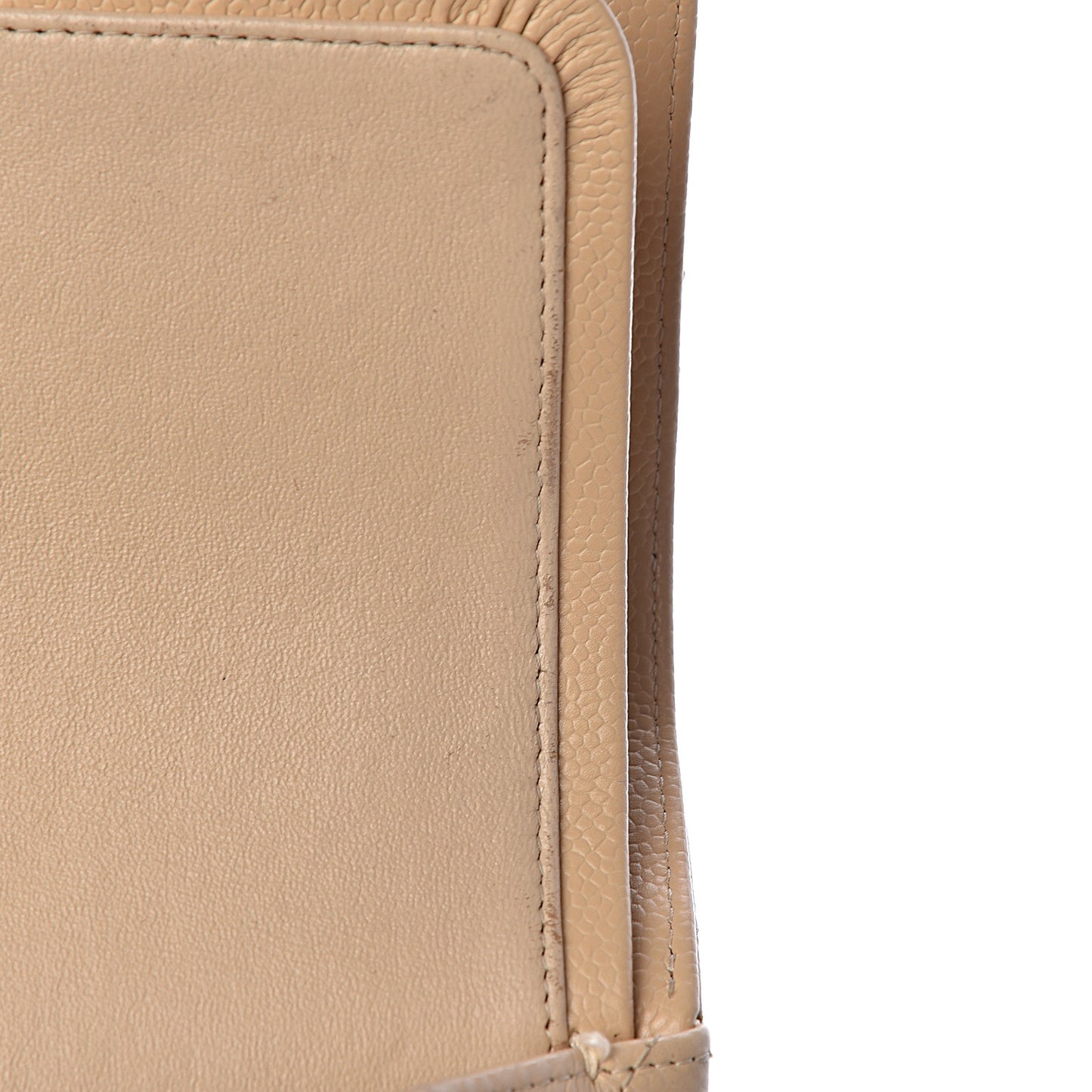 Caviar Quilted Jumbo Double Flap Beige Clair