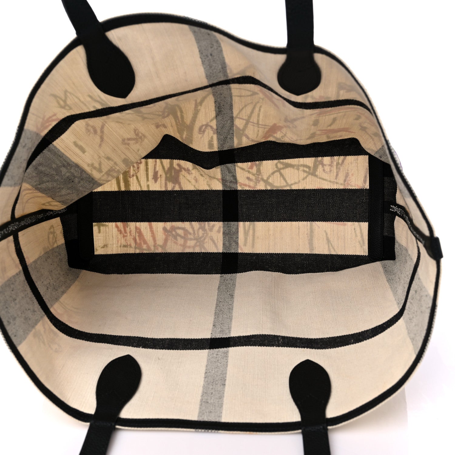 Burberry Coated Canvas Medium Reversible Doodle Tote White Black 5 of 12