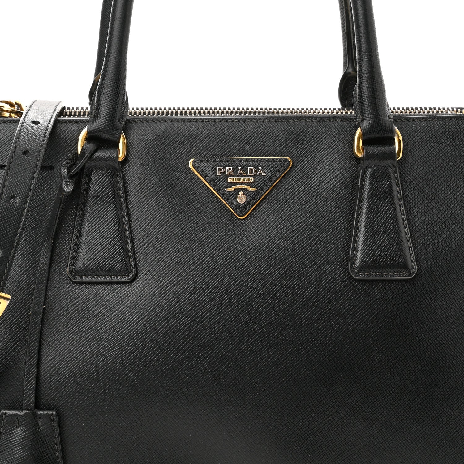 Prada Saffiano Small Galleria Double Zip Tote Black 6 of 11