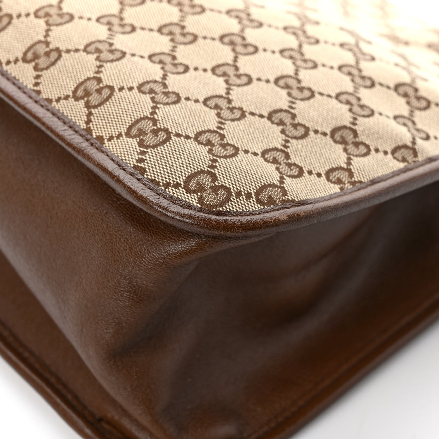 Monogram Horsebit 1955 Tote Bag Beige Brown Sugar