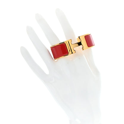 Hermes Enamel Wide Clic Clac H Bracelet PM Red 2 of 4