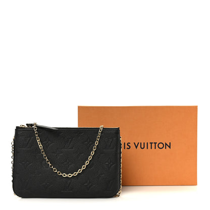 Louis Vuitton Empreinte Double Zip Pochette Black 11 of 11