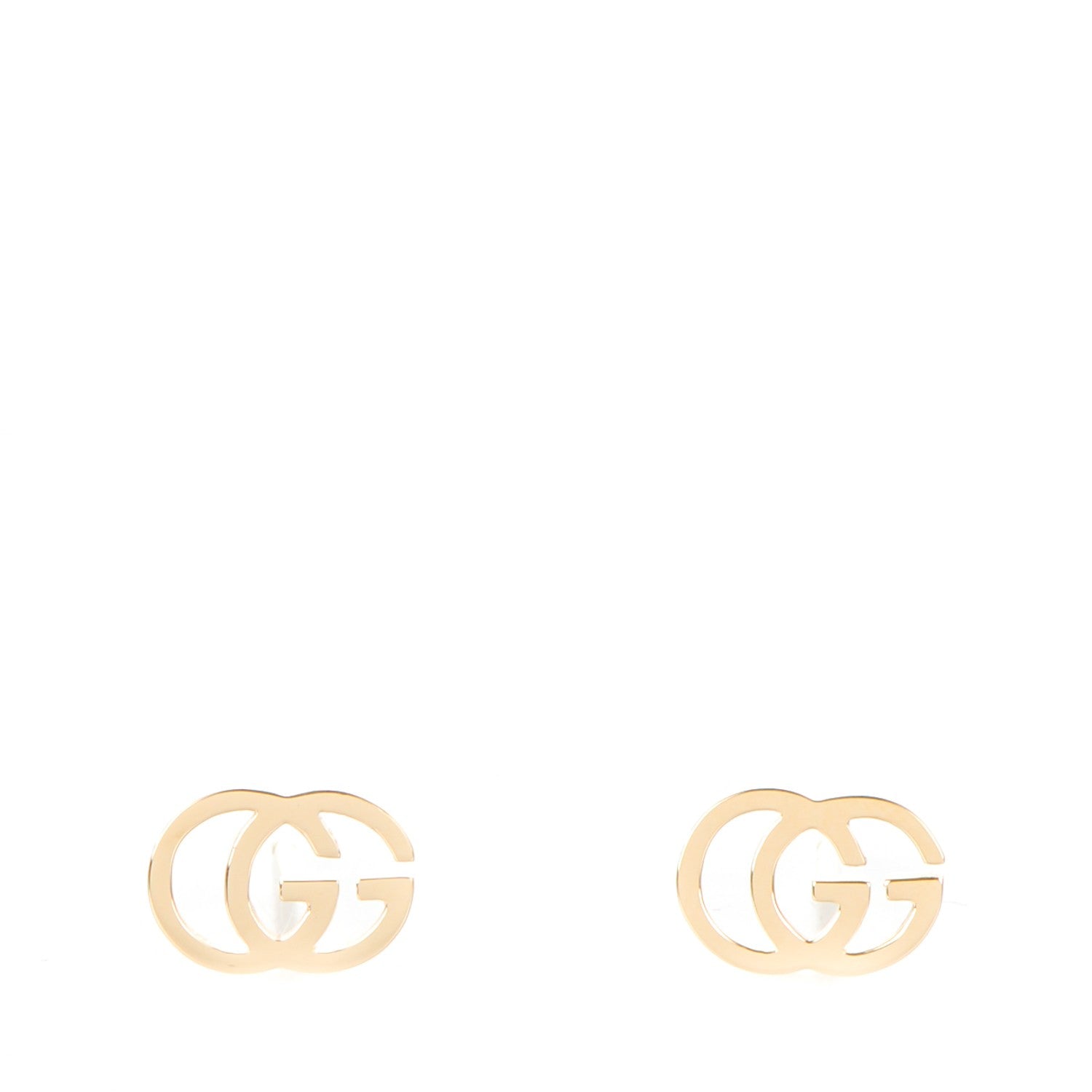 Gucci 18K Yellow Gold GG Tissue Stud Earrings 1 of 7