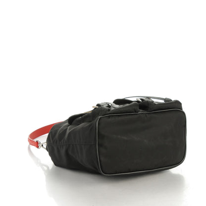 Prada Nylon Cavallino Leopard Print Shoulder Bag Black Miele Rosso 3 of 9