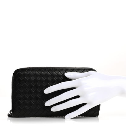 Bottega Veneta Nappa Intrecciato Zip Around Wallet Black 2 of 17