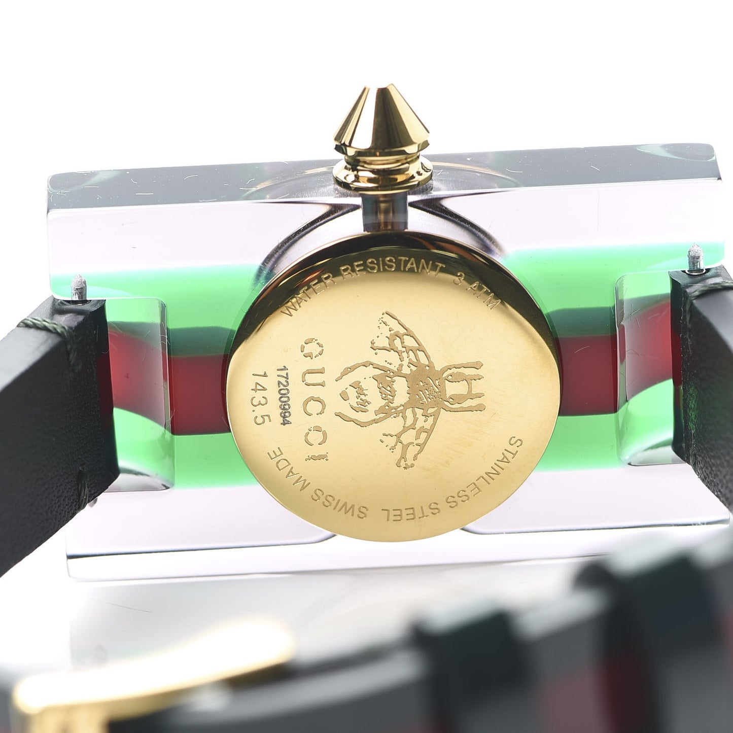 Stainless Steel Calfskin Plexiglass 24mm Skeleton Quartz Watch