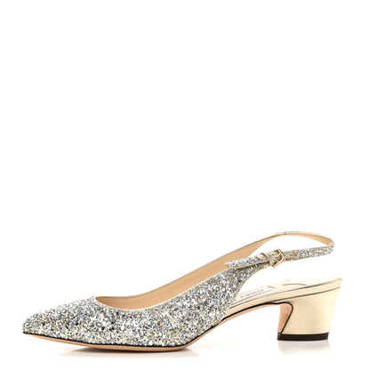 Jimmy Choo Glitter Gemma 40 Slingback Pump 37 Champagne 1 of 9