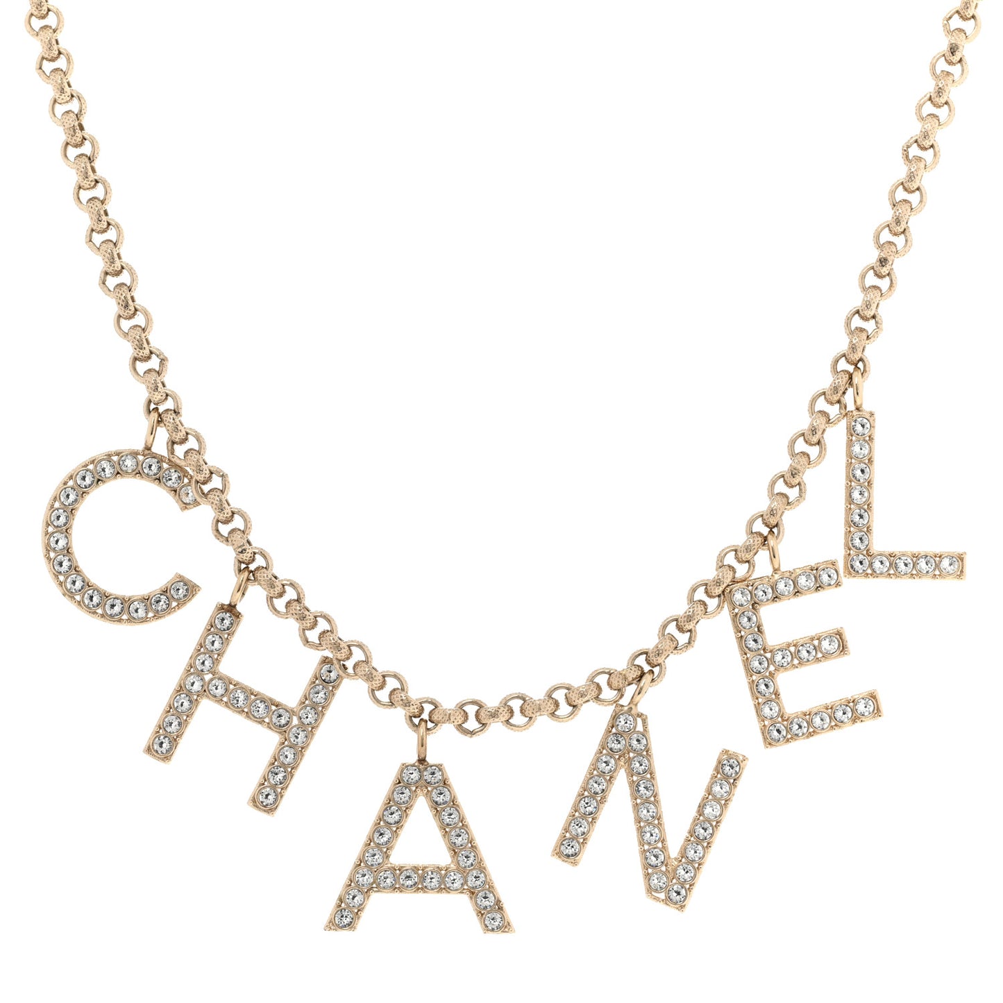 Crystal City of Lights Letter Chain Necklace Gold