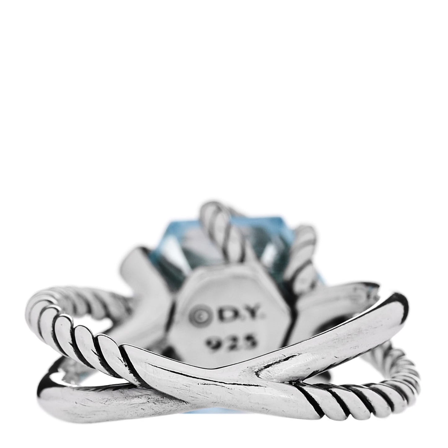 Sterling Silver Diamond Blue Topaz 10mm Cable Wrap Ring 48 4.5