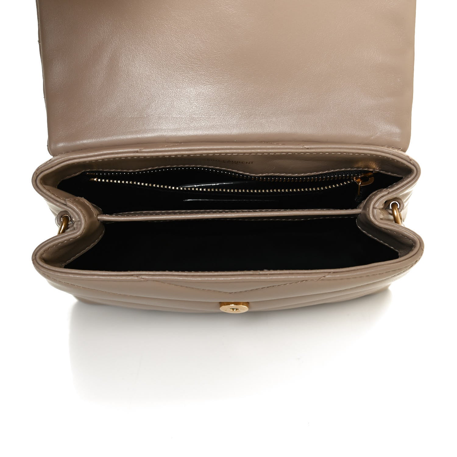 Saint Laurent Calfskin Y Quilted Monogram Toy Loulou Crossbody Bag Latte 5 of 12