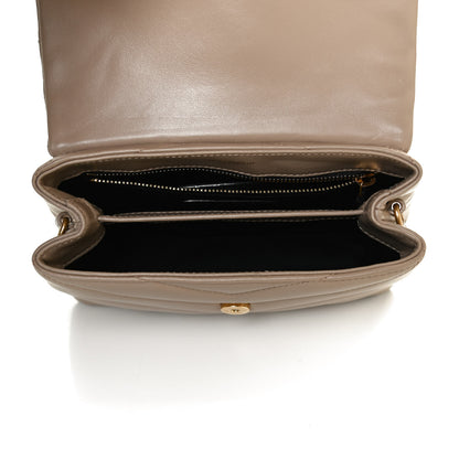 Saint Laurent Calfskin Y Quilted Monogram Toy Loulou Crossbody Bag Latte 5 of 12