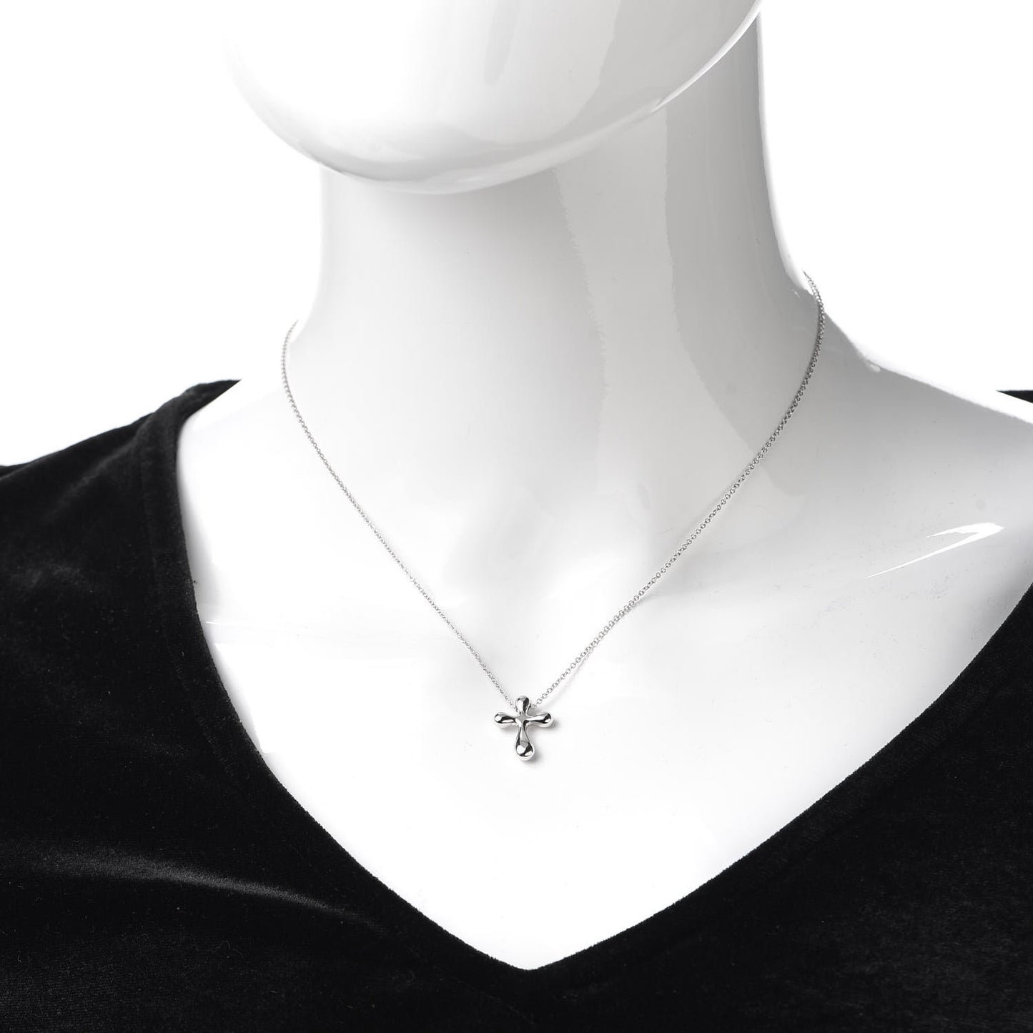 Platinum 12mm Elsa Peretti Cross Pendant Necklace