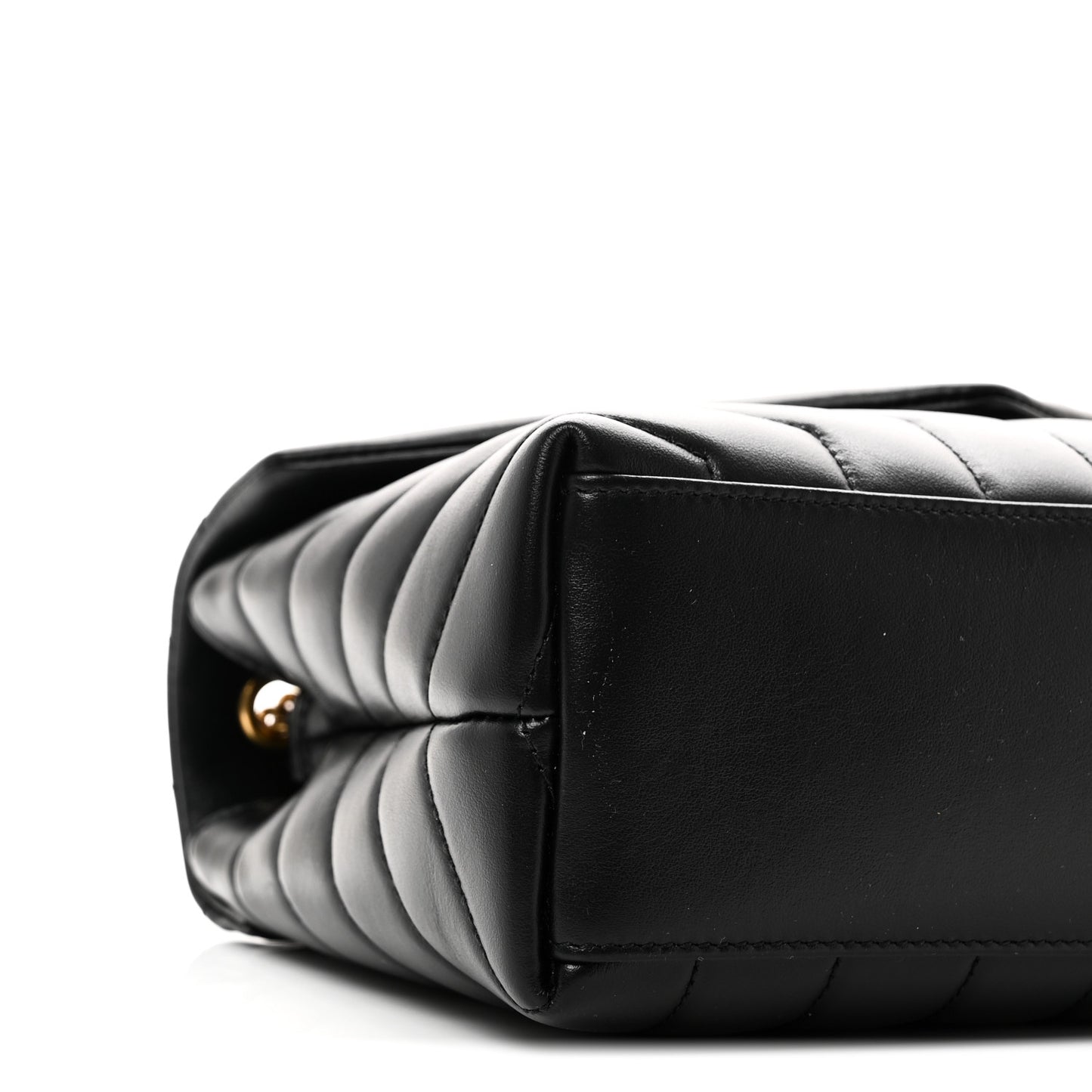 Calfskin Y Quilted Monogram Small Loulou Chain Satchel Black