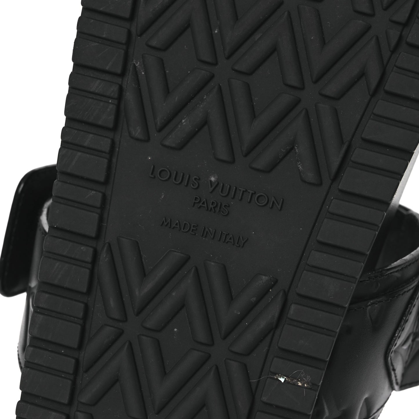 Lambskin Embossed Monogram Bom Dia Flat Mule Sandals 38 Black