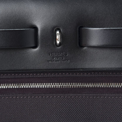 Hermes Military Toile Vache Hunter Herbag Zip PM 31 Prune Black 8 of 10