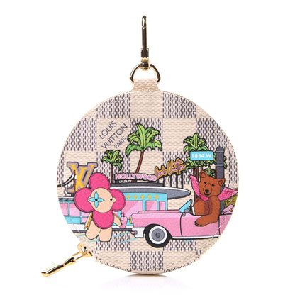 Louis Vuitton Damier Azur 2021 Christmas Animation Hollywood Bag Charm Fuchsia 1 of 8