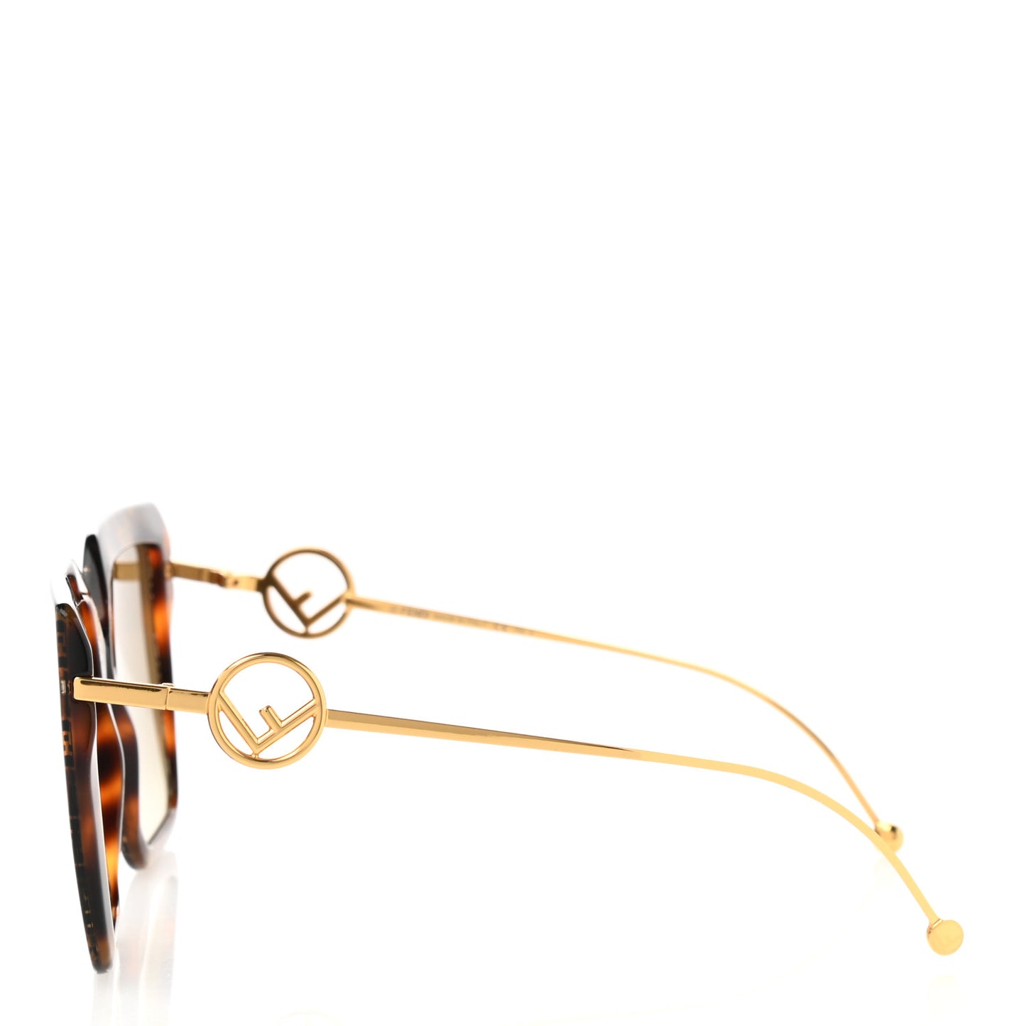 Acetate Metal F is Fendi FF Butterfly Sunglasses FF 0410/S Havana