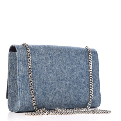 Saint Laurent Denim Medium Classic Monogram Kate Satchel Light Blue 3 of 10