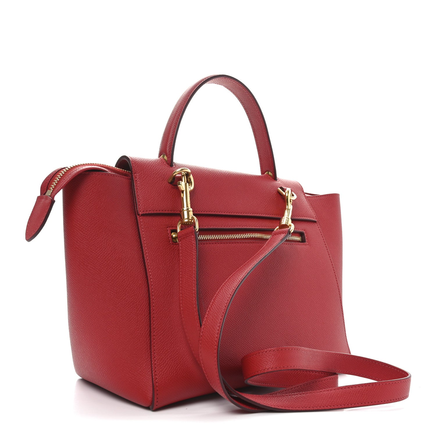 Celine Grained Calfskin Micro Belt Bag Coquelicot 3 of 10